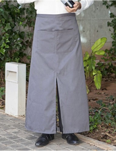 LIN-FS100100SPZ-Bistro Apron With Split And Front Pocket